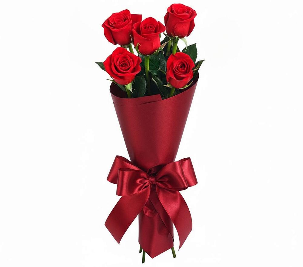 Букет 5 Красных роз Эдлесс Лав в Еманжелинка