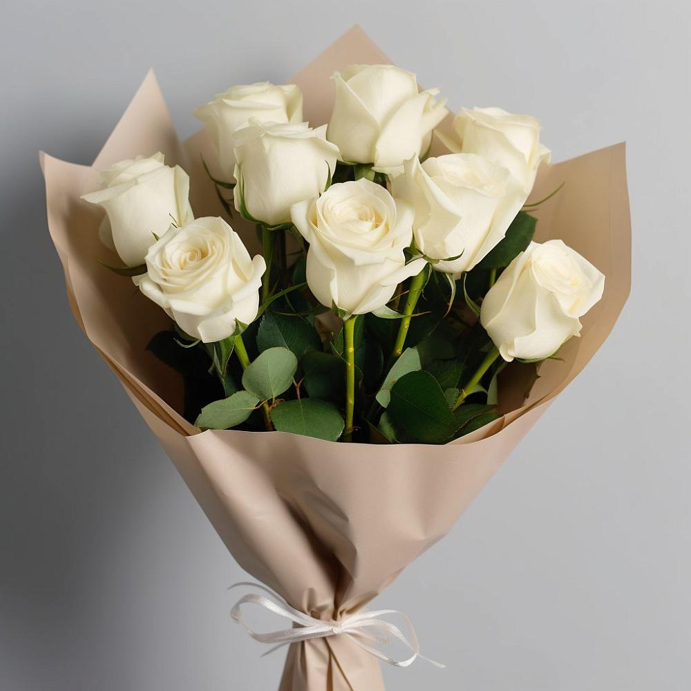 Букет 9 Белых роз Эдлесс Лав в Еманжелинка