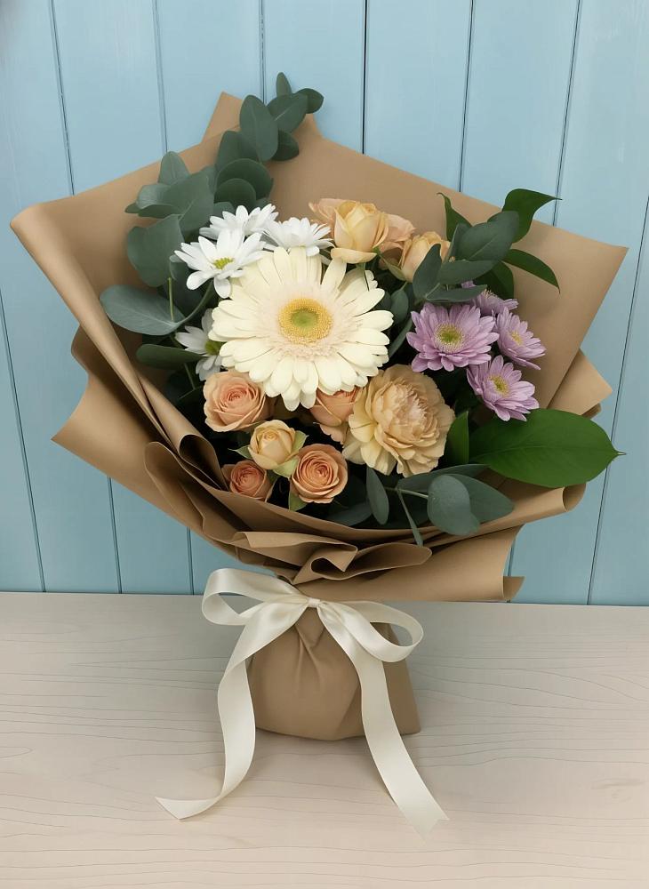 Букет цветов из: Герберы и Хризантемы в Еманжелинка