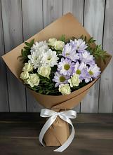 Букет цветов из:  Хризантемы и Розы в Еманжелинка