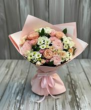 Букет цветов из:  Гвоздики, Розы и Хризантемы в Еманжелинка