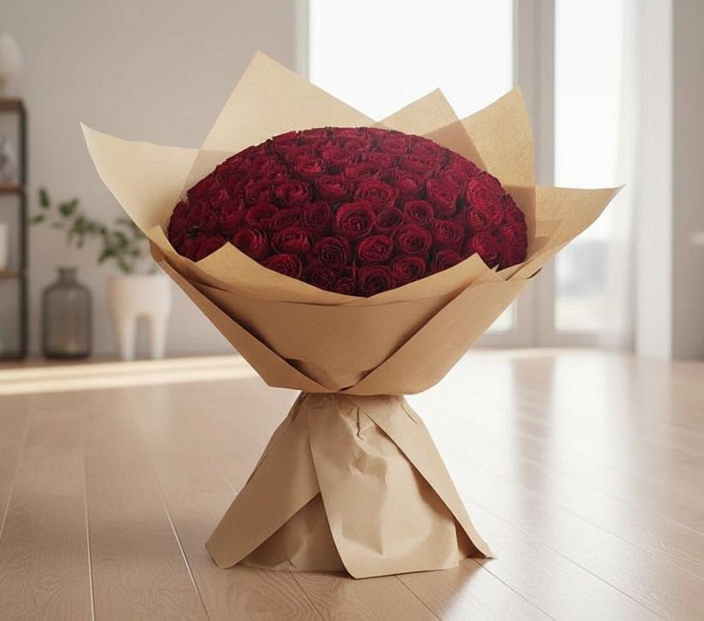 Букет 101 Красная роза в Еманжелинка