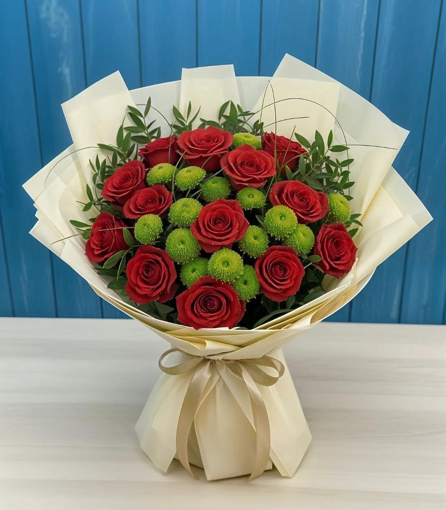 Букет цветов из: Розы и Хризантемы в Еманжелинка