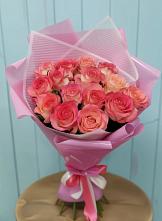 Букет 15 Розовых роз Равель в Еманжелинка