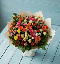 Букет Микс из разноцветных кустовых роз #REPLACE_PRED# Еманжелинка